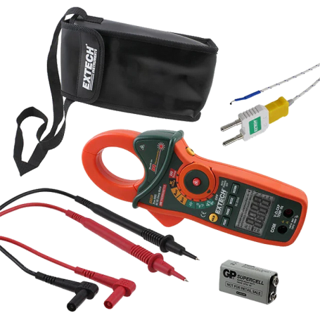 Extech EX810: 1000A AC Clamp Meter with IR Thermometer