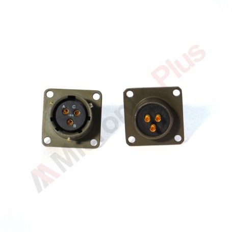 Amphenol 62IN-12E-12-03S, conector circular de panou, 3 contacte mama