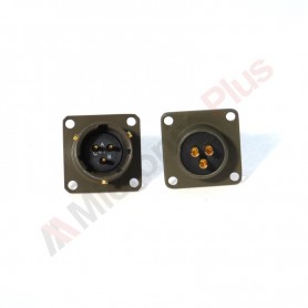 Amphenol 62IN-12E-12-3P, Box Mounting Receptacle, 3 male contacts