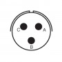 Amphenol 62IN-16F-12-3P, conector circular de cablu, 3 contacte aurite, tata