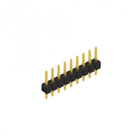 Fischer Elektronik SL11 112 9G, Male header, 1 row, 9 contacts gold-plated, pitch 2.54mm