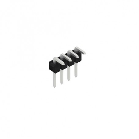 Fischer Elektronik SL3 025 4Z, Conector PCB 1 sir de pini la 90°, 4 contacte tata cositorite, distanta 2.54mm