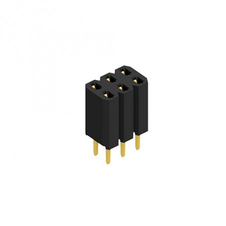 Fischer Elektronik BL2 6G, Conector PCB 2 siruri de 6 contacte mama aurite, distanta 2.54mm