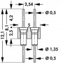 Fischer Elektronik MK205 8G, Conector PCB 2 siruri de 8 contacte tata aurite, distanta 2.54mm