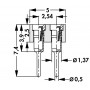 Fischer Elektronik MK201 18G, Conector PCB 2 siruri de 18 contacte mama aurite, distanta 2.54mm