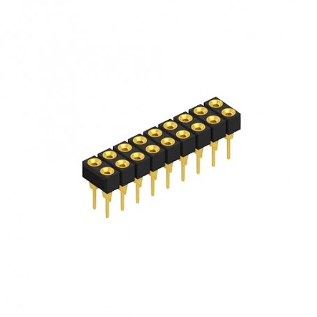 Fischer Elektronik MK201 18G, Female header, 2 rows, 18 contacts gold-plated, pitch 2.54mm