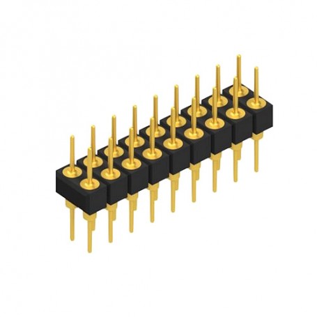 Fischer Elektronik MK205 18G, Male header, 2 rows, 18 contacts gold-plated, pitch 2.54mm