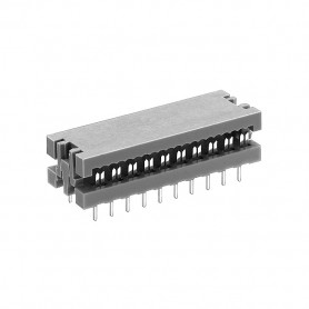 Fischer Elektronik KK 24Z, Conector PCB cu 24 contacte cositorite pentru cablu panglica cu 1.27mm intre fire