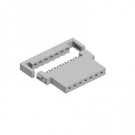 Fischer Elektronik FV 7Z, Conector mama cu 7 contacte cositorite pentru cablu panglica cu 2.54mm intre fire