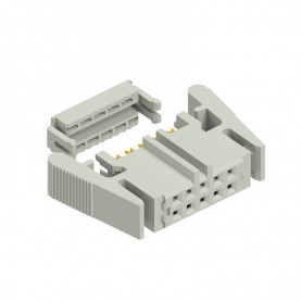 Fischer Elektronik VFL 10G, Conector mama cu 10 contacte aurite pentru cablu panglica cu 1.27mm intre fire