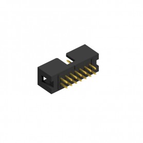 Fischer Elektronik ASLG 14S, Conector PCB tata cu 14 contacte aurite selectiv, distanta 2.54mm intre pini