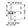 Fischer Elektronik MK LP 40 1G, Conector PCB cu 1 contact Ø 0.6 / 0.8mm tata aurit, se poate monta la distanta 2.54mm