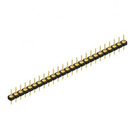 Fischer Elektronik MK LP 41 25G, Female header, 1 row, 25 contacts Ø 0.5mm gold-plated, pitch 2.54mm