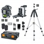 Laserliner 036.800-1 X3-Laser Pro Set 1, 3D Cross-line green laser set with clamp, bracket and 300cm tripod, 4021563716890