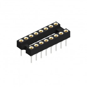 Fischer Elektronik DIL 16MZ, Soclu PCB pentru circuite integrate DIL, 16 contacte cositorite, distanta 2.54mm