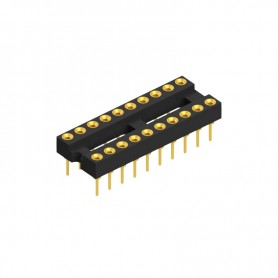 Fischer Elektronik DIL 20MG, Soclu PCB pentru circuite integrate DIL, 20 contacte aurite, distanta 2.54mm