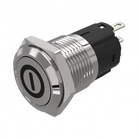 EAO 82-4151.2000.B001, Pushbutton Ø16mm ON/OFF silver contacts, stainless-steel, maintained, IP67