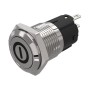 EAO 82-4151.2000.B001, Pushbutton Ø16mm ON/OFF silver contacts, stainless-steel, maintained action, IP67