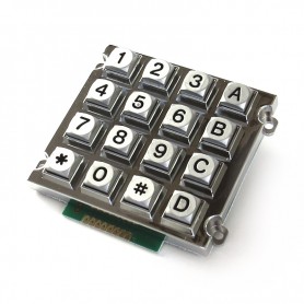 Accord AK-1607-N-SSB-WP-MM, Metal keypad 4x4, matrix code circuitry, water proof