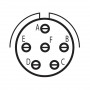 Amphenol HE308-06T11-98SN-7M, conector circular subminiatura de cablu cu 6 contacte mama sertizabile, MIL-C-38999