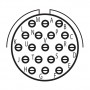 Amphenol HE308-06T15-19SB-7M, Subminiature cylindrical connector plug with 19 female crimp contacts