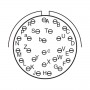 Amphenol HE308-06T17-26SA-7M, conector circular subminiatura de cablu cu 26 contacte mama sertizabile