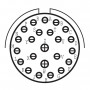 Amphenol HE308-06T17-99PN-7M, Subminiature cylindrical connector plug with 23 male crimp contacts