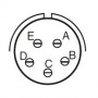 Amphenol D38999/26WB-05SN, Subminiature cylindrical connector plug with 5 female crimp contacts