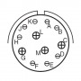 Amphenol D38999/24WD-97PN, conector circular subminiatura de cablu cu 12 contacte tata sertizabile