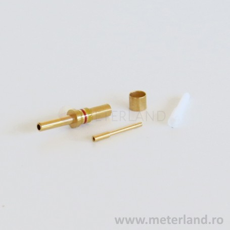 TRI-STAR M39029/76-424 (315-16CX-624), Coax pin crimp contact, size 16, for subminiature cylindrical connectors